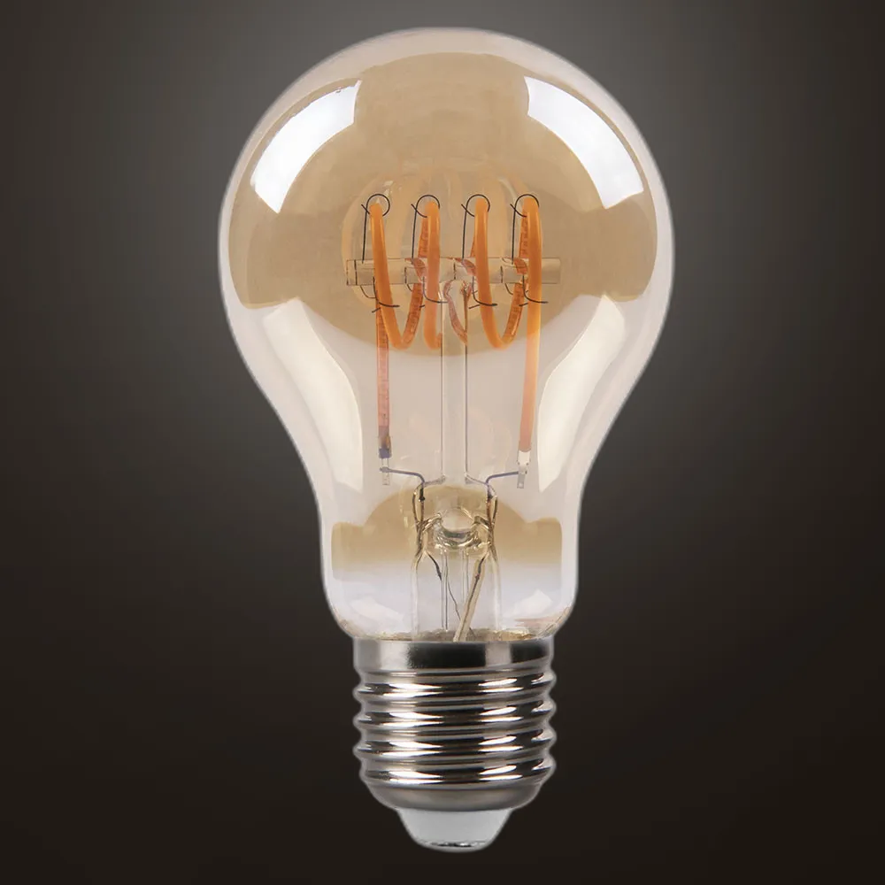 Bombilla Filamen.spiral Horiz.standar 10x6d 4w 250lm  E27 Ambar 2200k