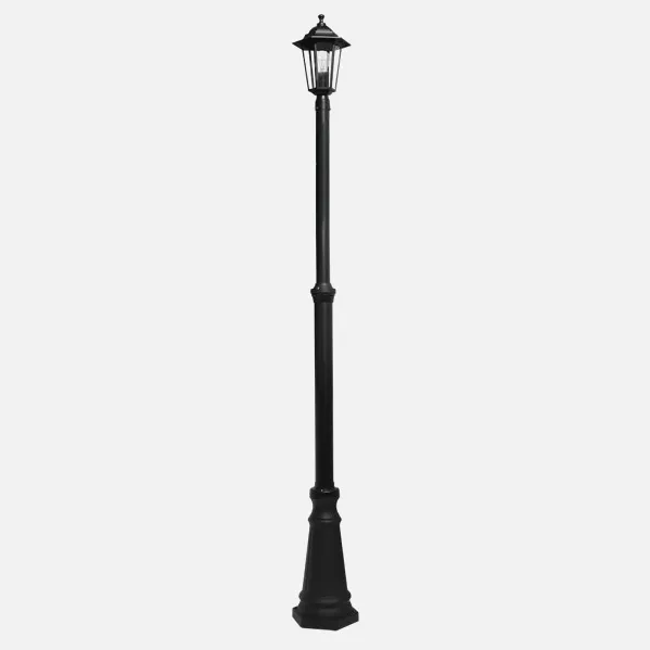 Farola Exterior Aluminio Auriga 1xe27 Negro Ip44 220x20x20 Cm  Regulable En Altura