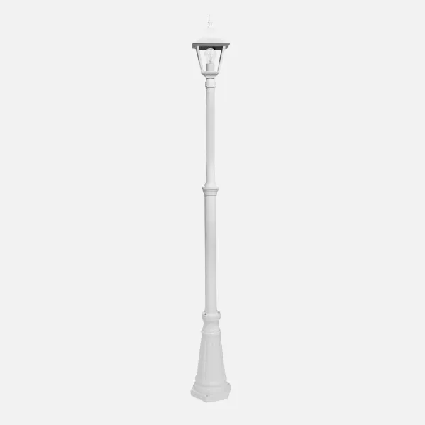 Farola Exterior Aluminio Spica 1xe27 Blanco Ip44 220x20x20 Cm Regulable En Altura