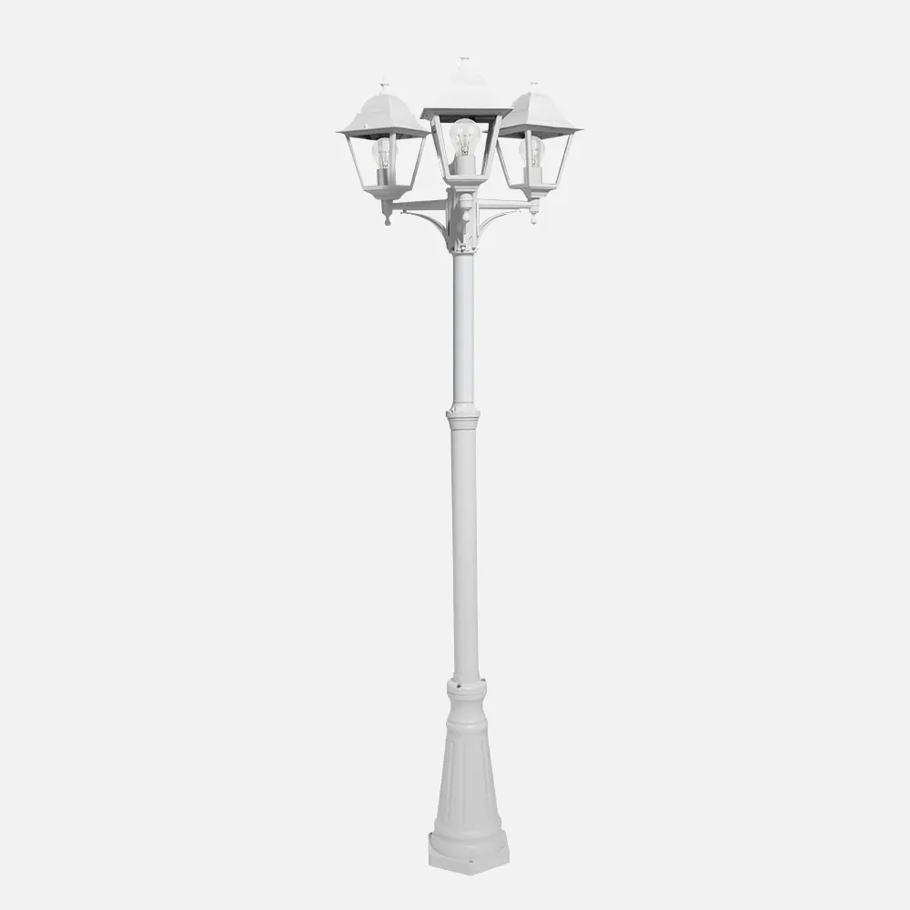 Farola Exterior Aluminio Spica 3xe27 Blanco Ip44 220x62x62 cm