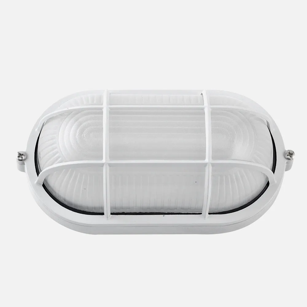 148162201 - Aplique Ext.oval Aluminio Apus Grande 1xe27 Blanco 11,5x27,5x15,5 Cm  Ip44