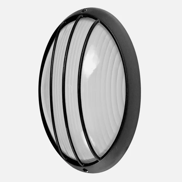 Aplique Ext.oval Aluminio Aquila Grand 1xe27 Neg 11x32x20,5 Cm Ip44