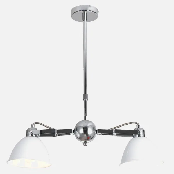 Lampara Buri 2xe27 Blanco/cromo Regx52x15,5 Cm