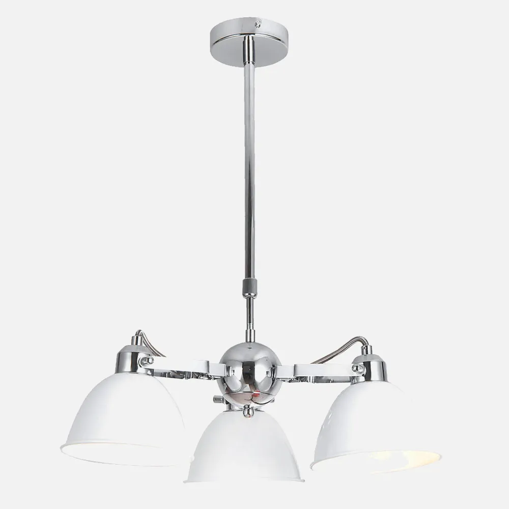 Lampara Buri 3xe27 Blanco/cromo Regx42x42 Cm