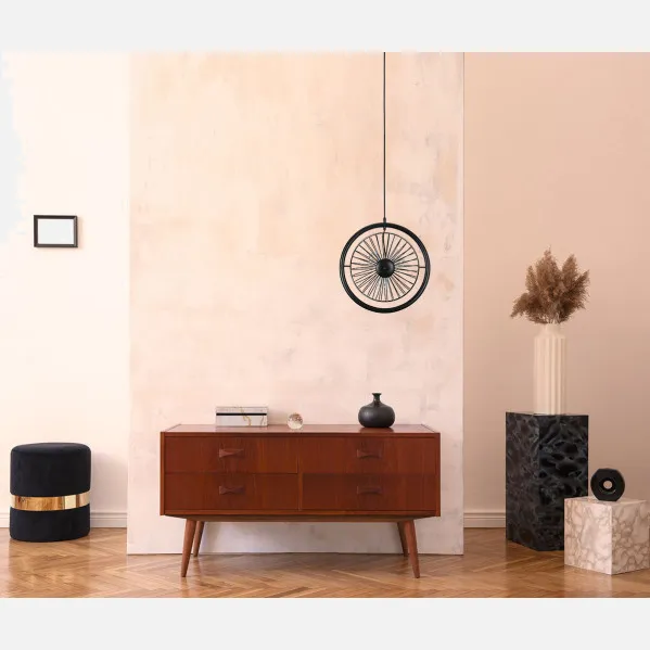 Pendant light Ganga 3xe27 Black Regx39x39 Cm