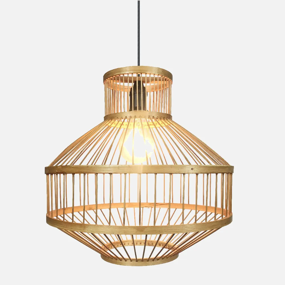 Colgante Bambu 1xe27 Croton Regx35x35 Cm