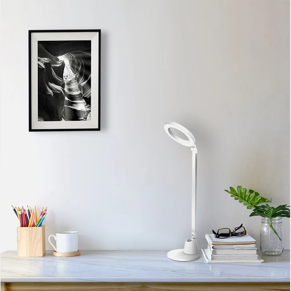 Flexo Calcita 8w 640lm 4000k Blanco/plata 55x16x16  Cm Tactil Y Regulable Intensidad