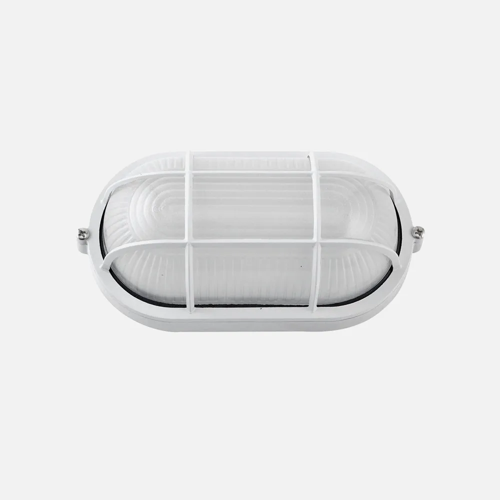 148162001 - Aplique Ext. Oval Aluminio Apus Peq. 1xe27 Blanco 9x21x10,5 Cm Ip44