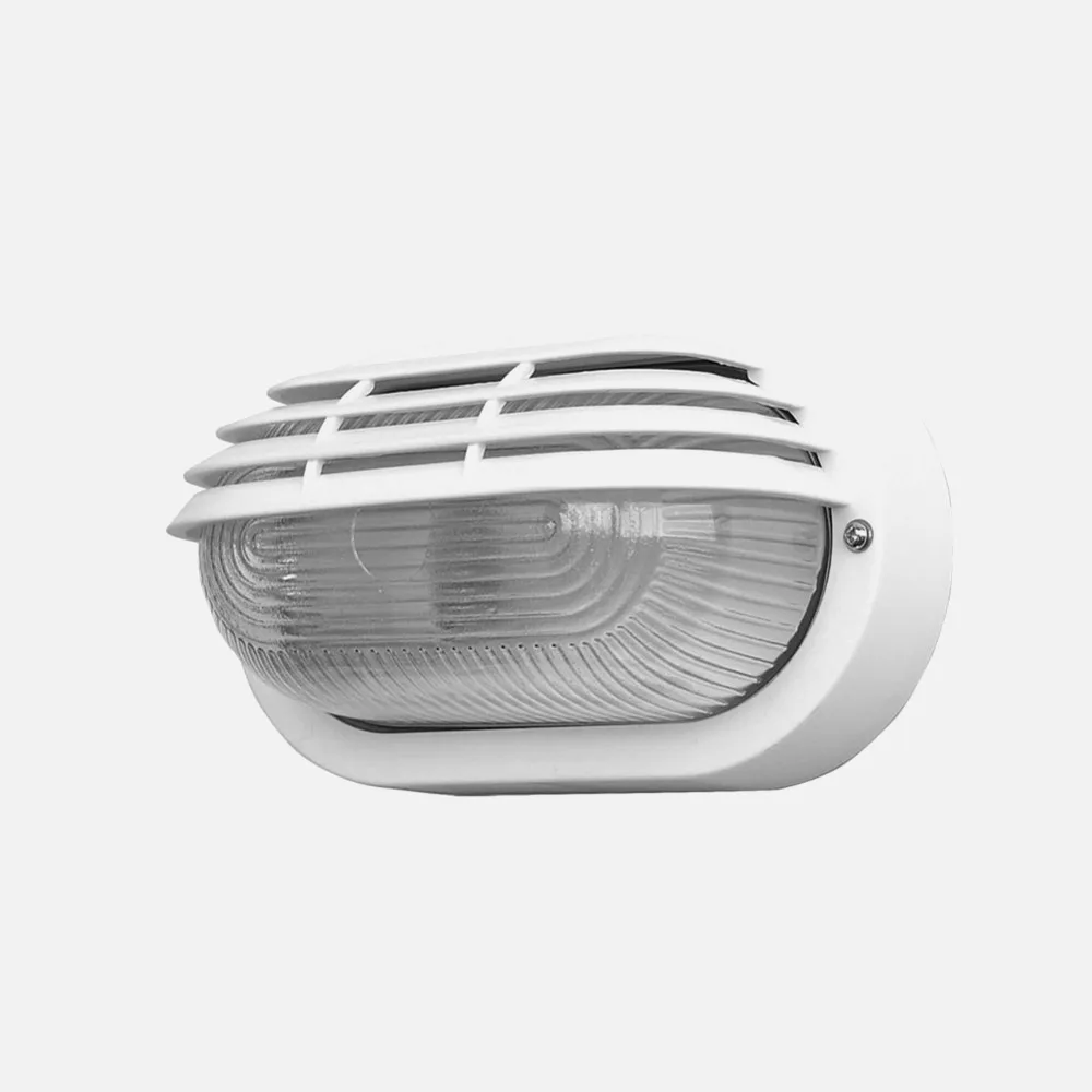 148262001 - Aplique Ext.oval Canopus Peq.1xe27 Policarb.blanco 10x20,5x11,5 Cm  Ip44