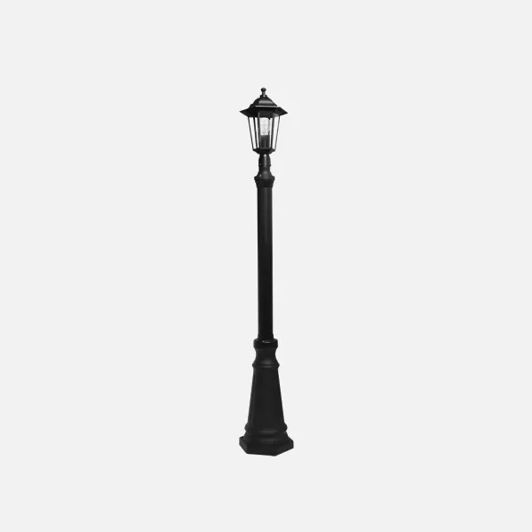 Farola Exterior Aluminio Auriga 1xe27 Negro Ip44 220x20x20 Cm  Regulable En Altura