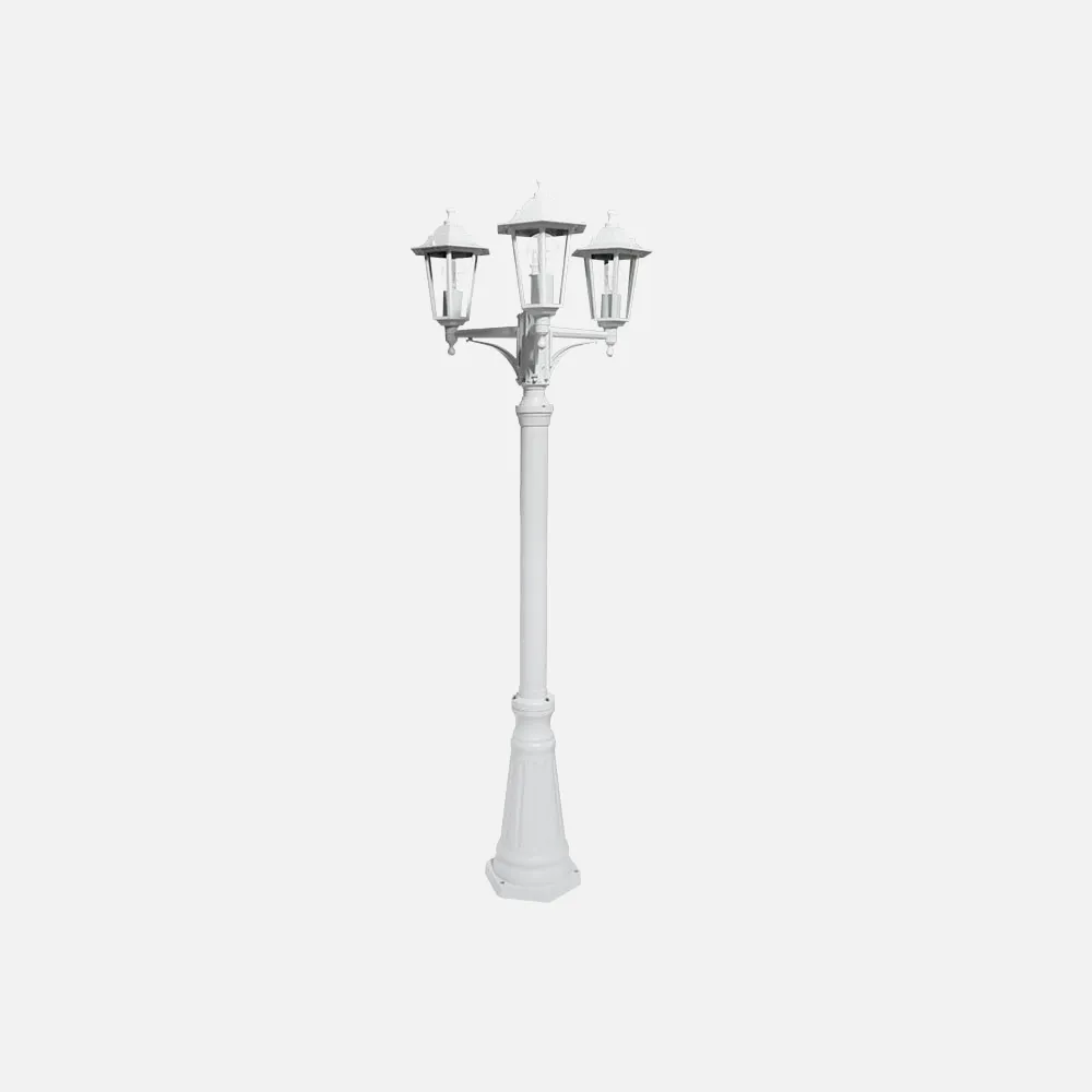 Farola Exterior Aluminio Auriga 3xe27 Blanco Ip44 220x62x62 Cm