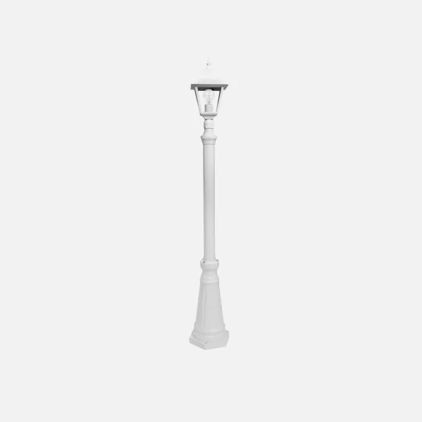 Farola Exterior Aluminio Spica 1xe27 Blanco Ip44 220x20x20 Cm Regulable En Altura