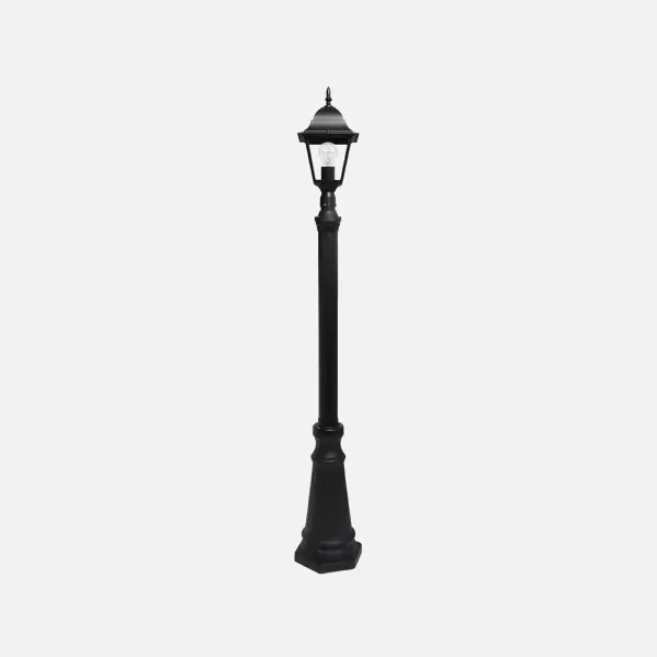 Farola Exterior Aluminio Spica 1xe27 Negro Ip44 220x20x20 Cm  Regulable En Altura
