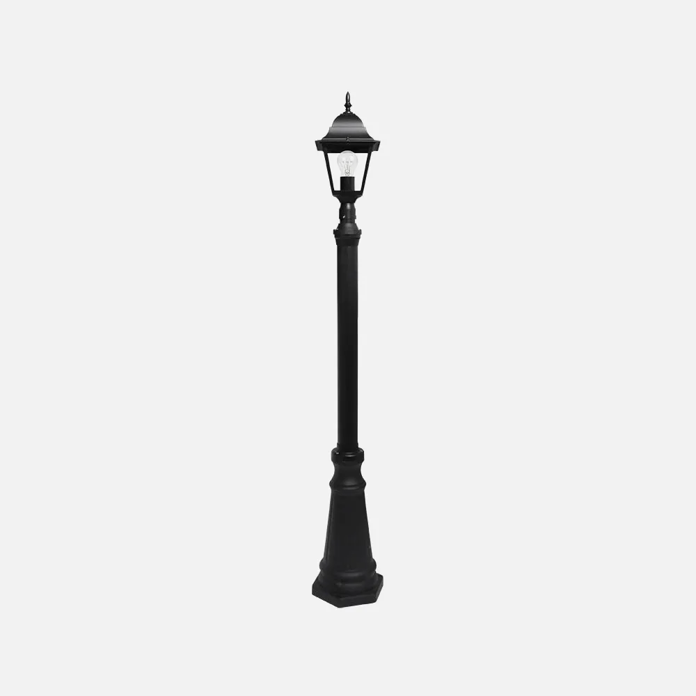Farola Exterior Aluminio Spica 1xe27 Negro Ip44 220x20x20 Cm