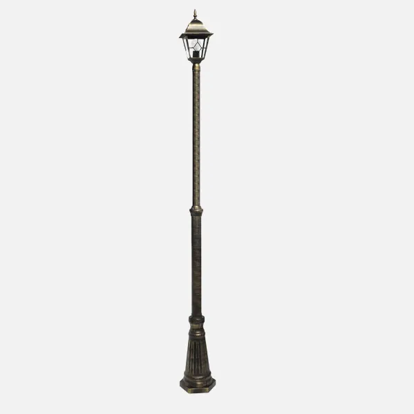 Street lamp Outdoor Aluminium Bootes 1xe27 Neg/gold Ip44  220x18x18 Cm