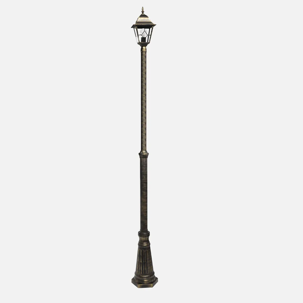 149341016 - Farola Exterior Aluminio Bootes 1xe27 Neg/oro Ip44  220x18x18 Cm