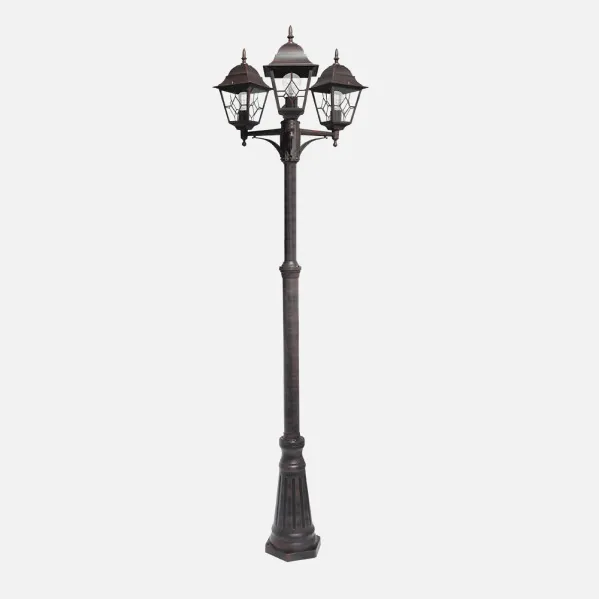 Street lamp Outdoor Aluminium Bootes 3xe27 Brown Ip44 228x62x62 Cm