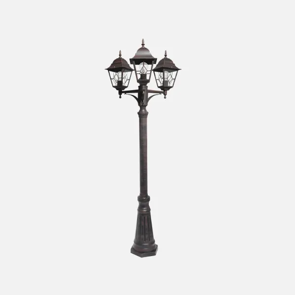 Street lamp Outdoor Aluminium Bootes 3xe27 Brown Ip44 228x62x62 Cm