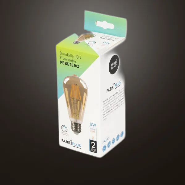 Bulb Filament Pebetero 14x6,5d 8w Dimmable  700lm E27 Amber 2700k