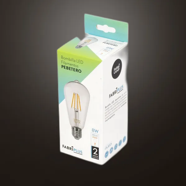 Bulb Filament Pebetero 14x6,5d 8w 850lm E27  Clara 2700k