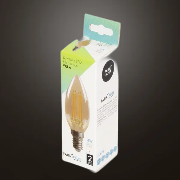 Bulb Filament Candle 10x3,5d 4w 380lm E14  Amber 2700k