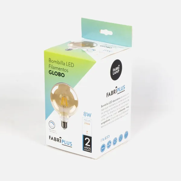 Globo de filamento de lâmpada 16x12,5d 8w Dimmable 700lm E27 Ambar 2700k