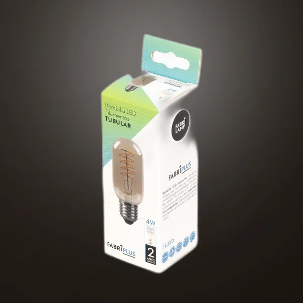 Bulb Filam.spiral Vert.Tubular 11x4,5d 4w E27 250lm Amber 2200k
