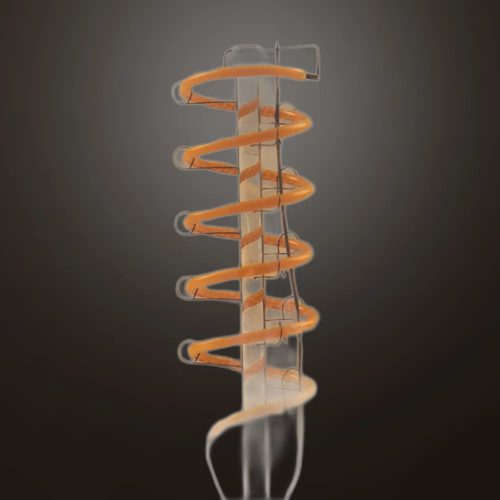 Bombilla Filamen.spiral Vert.globo 16x12,5d 4w  250 Lm E27 Ambar 2200k