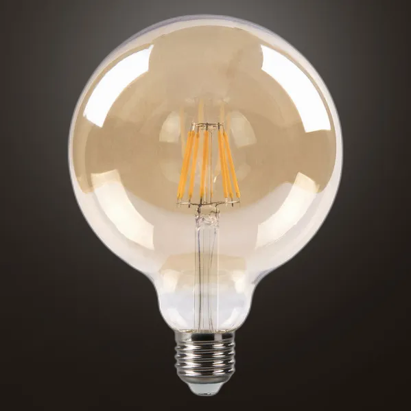 Bulb Filament Globe 16x12,5d 8w Dimmable  700lm E27 Amber 2700k