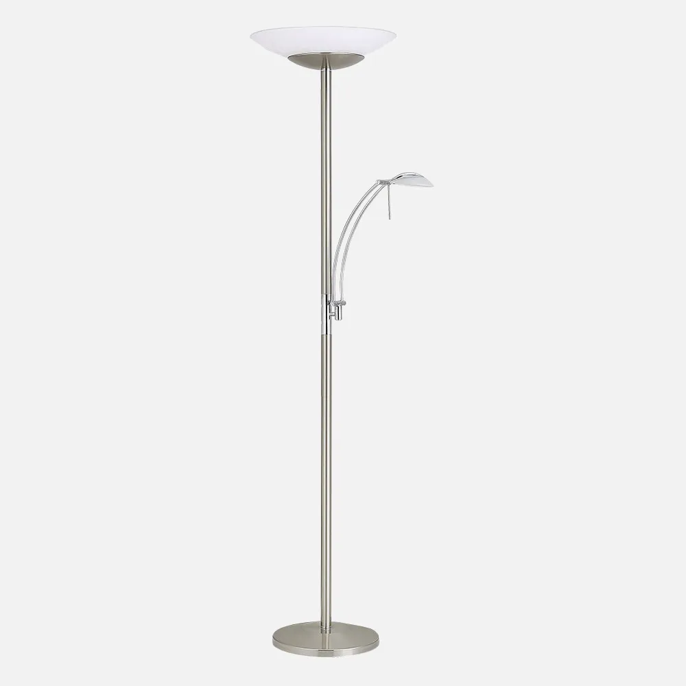 Pie De Salon Woh 30+5w 4000k C/lector Niquel 3000/500lm 180x43x60 Cm C/Reg.Intensidad
