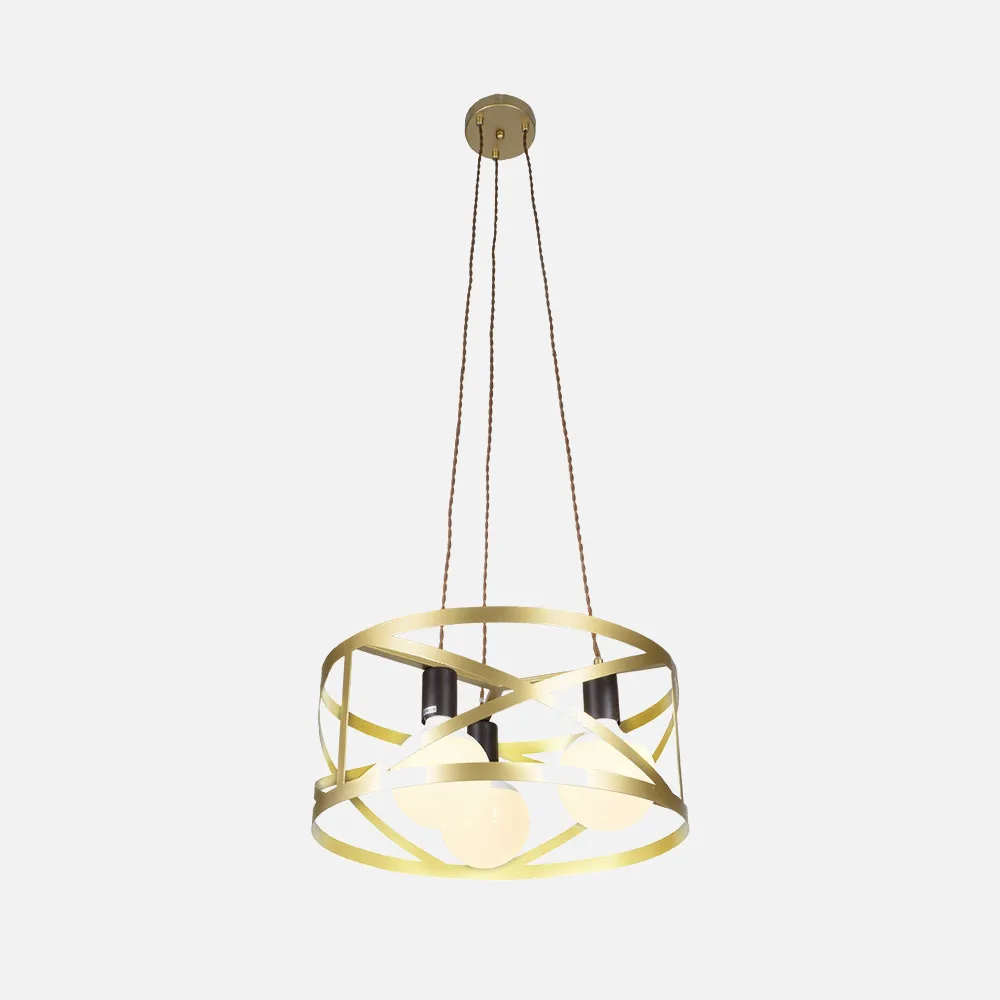 Colgante Circular Melli 3xe27 Oro  Regx45x45 Cm
