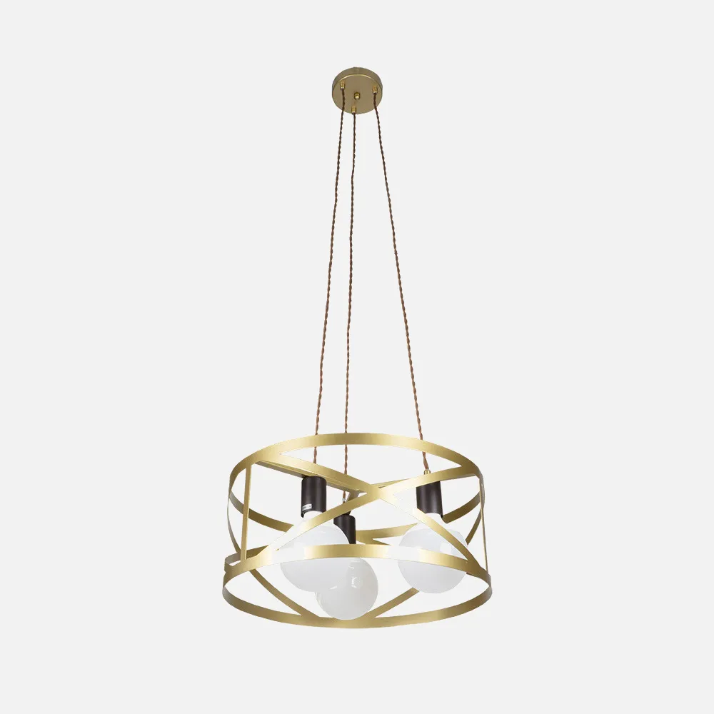 Colgante Circular Melli 3xe27 Oro  Regx45x45 Cm