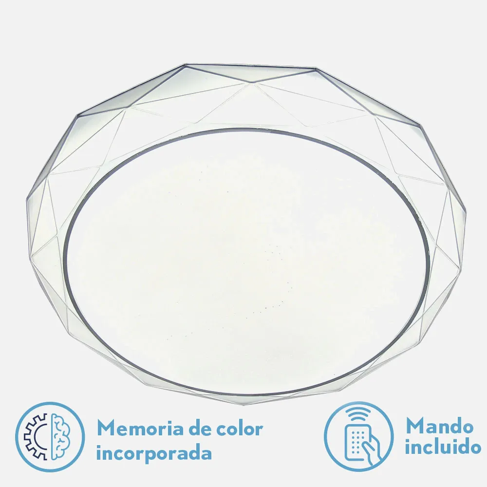 Plafon Red. Soliman 72w 3000-4000-6500k 8x50d 5616lm.reg.intens.y C.remoto C/memoria