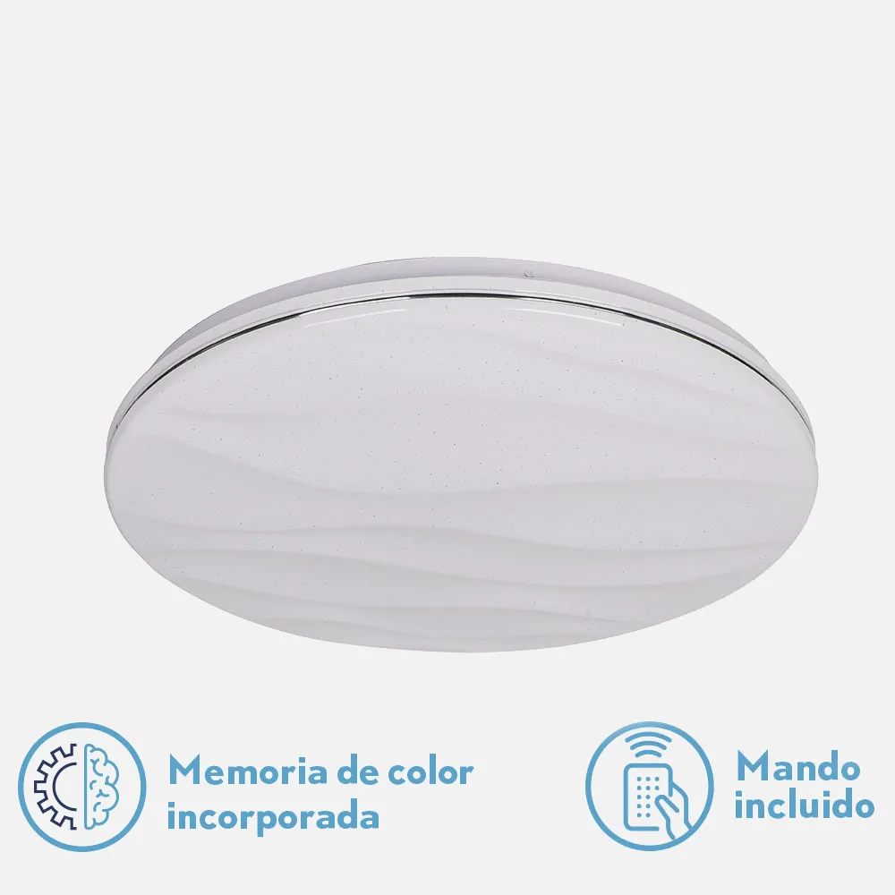 Plafon Red. Wellington 72w 3000-4000-6500k 5x48d 5616lm.reg.intens.y C.remoto C/memoria