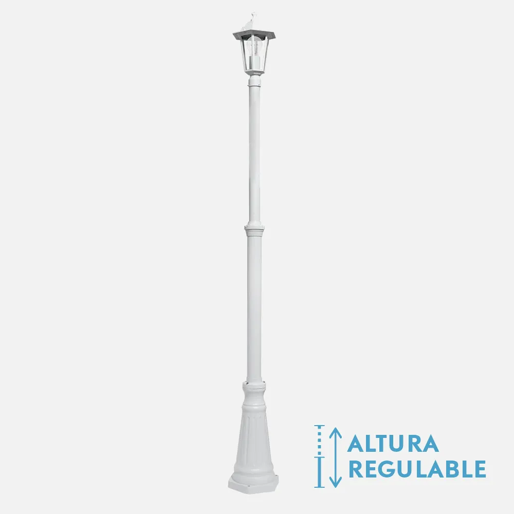 149141001 - Farola Exterior Aluminio Auriga 1xe27 Blanco Ip44 220x20x20 Cm  Regulable En Altura