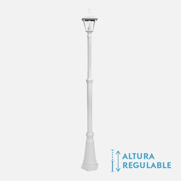 Street lamp Outdoor Aluminium Spica 1xe27 White Ip44 220x20x20 Cm Dimmable In Height