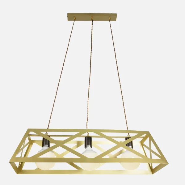 Pendant light Rectangular Melli 3xe27 Gold  Regx85x30 Cm