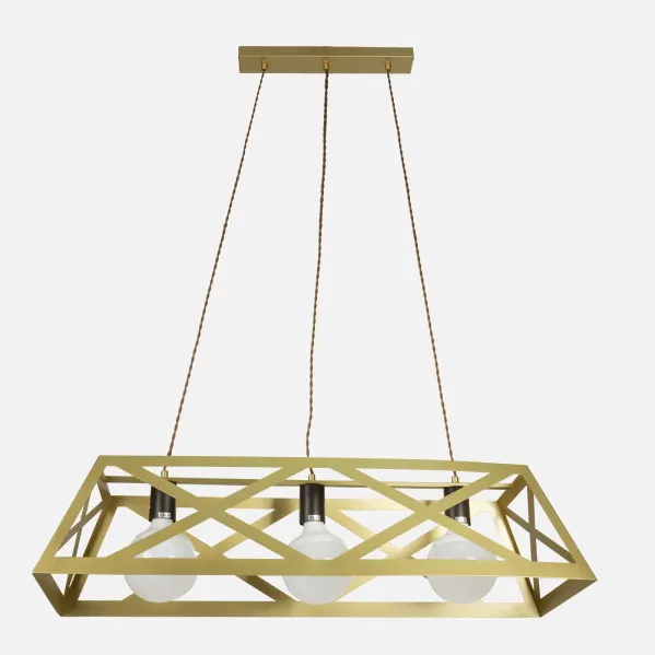 Pendant light Rectangular Melli 3xe27 Gold  Regx85x30 Cm