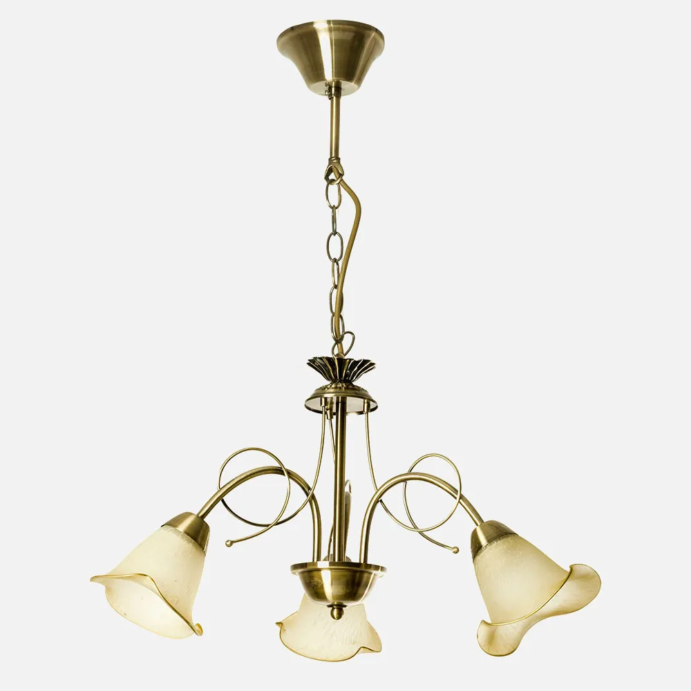 Lampara Adelfa 3xe14 Cuero Regx56x56 Cm