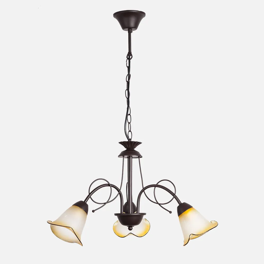 Lampara Adelfa 3xe14 Marron Regx56x56 Cm