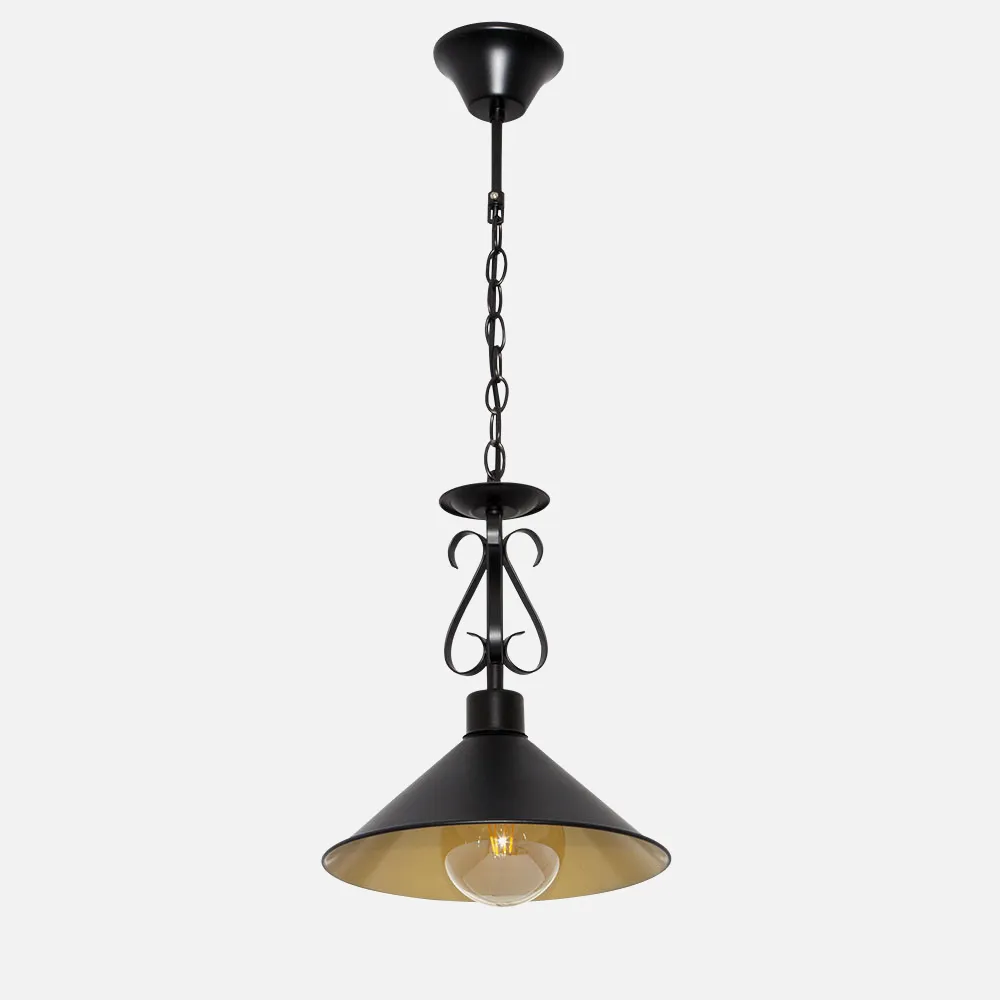 151091016 - Colgante Azalea 1xe27 Negro/oro Regx26x26 Cm