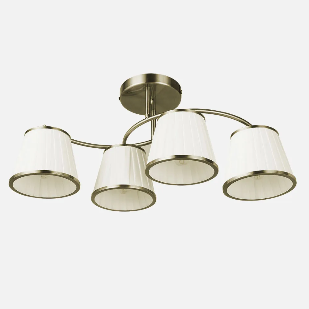 Lampara Lantanas 4xe27 Cuero Pantalla Beis 24x64x31,5 cm