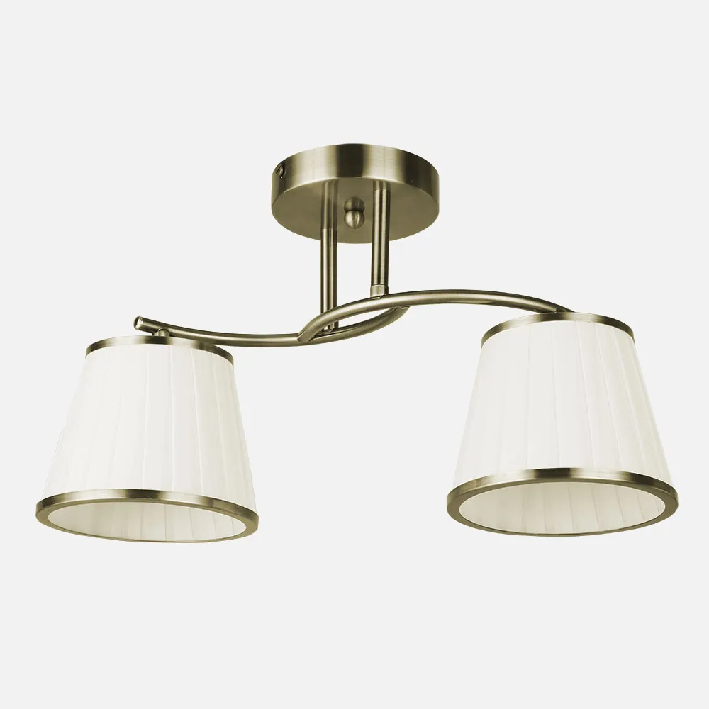 Lampara Lantanas 2xe27 Cuero Pantalla Beis 24x43x15,5 Cm