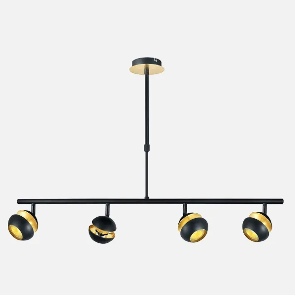 Pendant light Beethoven Black/gold 4xgu10