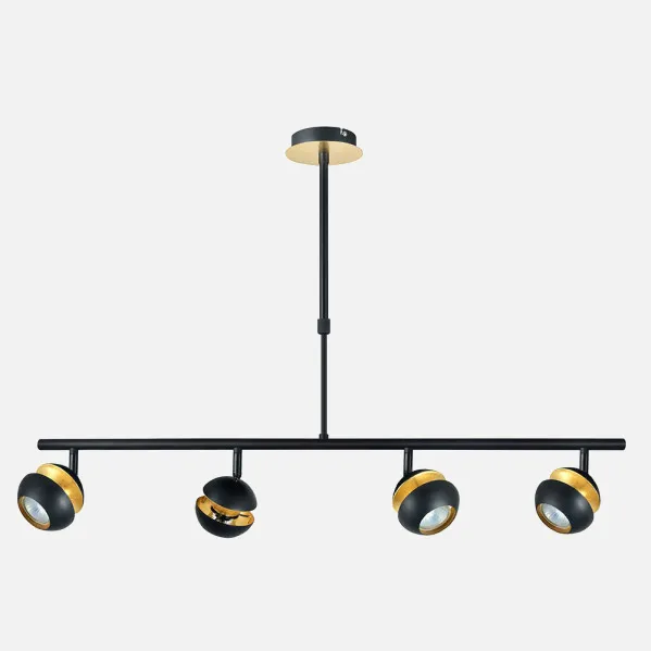 Pendant light Beethoven Black/gold 4xgu10