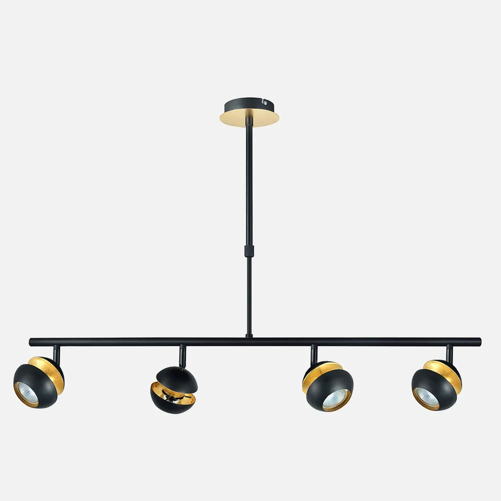 142054009 - Pendant light Beethoven Black/gold 4xgu10