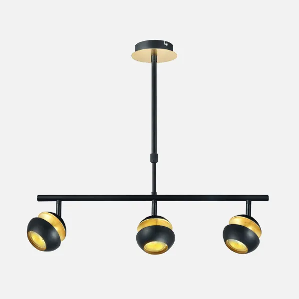 Pendant light Beethoven Black/gold 3xgu10