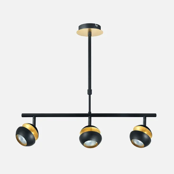 Pendant light Beethoven Black/gold 3xgu10