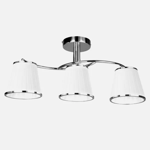 Lampara Lantanas 3xe27 Cromo Pant.blanca  24x56x15,5 Cm
