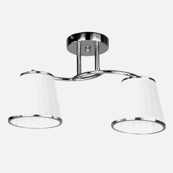 Lampara Lantanas 2xe27 Cromo Pantalla Balnca  24x43x15,5 Cm